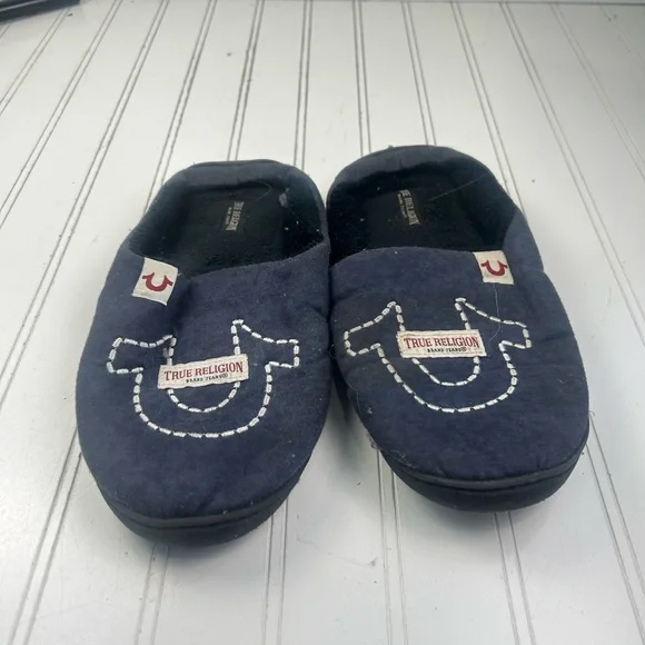 True Religion UNISEX Navy Comfort Slip-On Slippers Size 9-10 - Picture 8 of 10